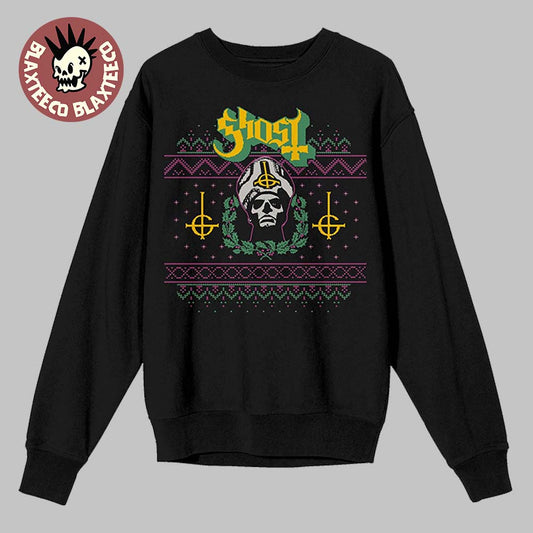 Ghost Papa Emeritus Festive Xmas Style Holiday Sweatshirt
