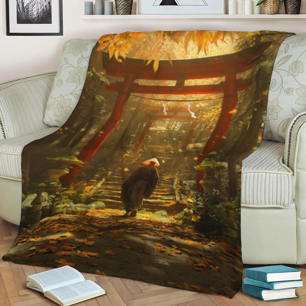 Ghost Of Tsushima Fleece Throw Blanket