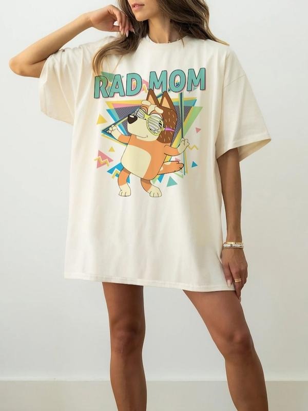 Bluey Rad Mom Shirt Bluey Family Shirt Retro Chilli Heeler Shirt Mum Bluey Party Shirts Bluey Chilli Mum Shirt Mom T-Shirts