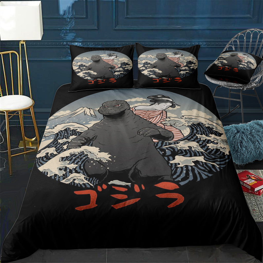 Gojira Ukiyo e Bedding Set (Duvet Cover & Pillow Shams)