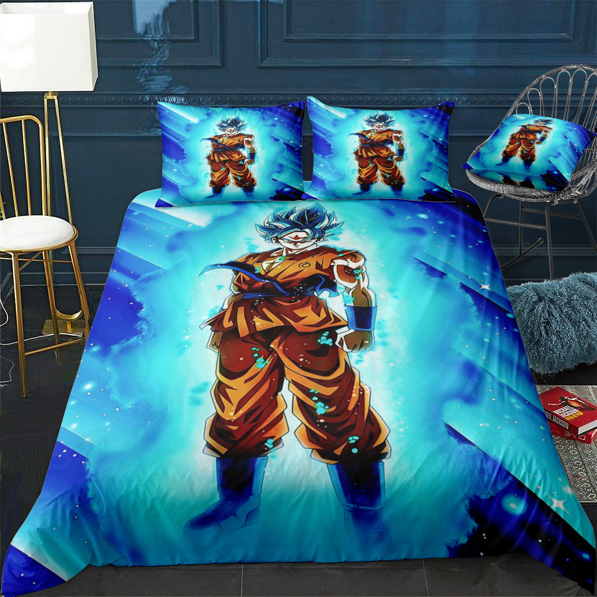 Goku blue Bedding Set (Duvet Cover & Pillow Shams)