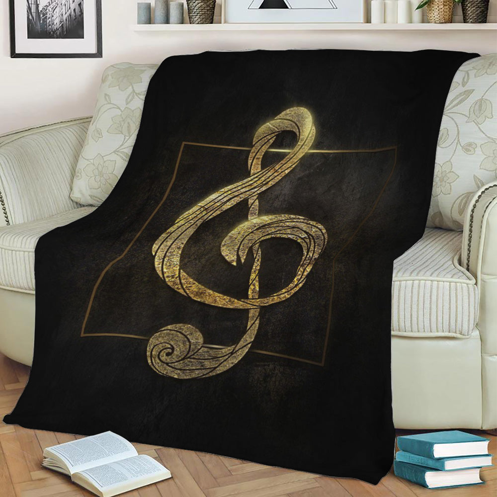 Gold Music 6 Fleece Throw Blanket