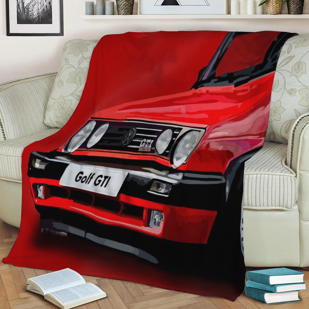 Golf MK2 GTI minimal Fleece Throw Blanket