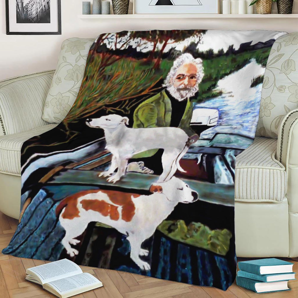 Goodfellas Dogs Painting Fleece Throw Blanket