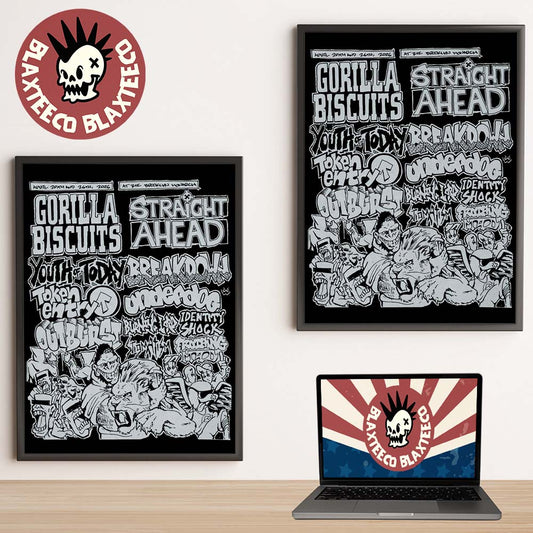 Gorilla Biscuits X Straight Ahead NYHC Brooklyn Monarch 2026 Event Shows Gig Poster Lineup On April 25 26 2026 Poster Canvas