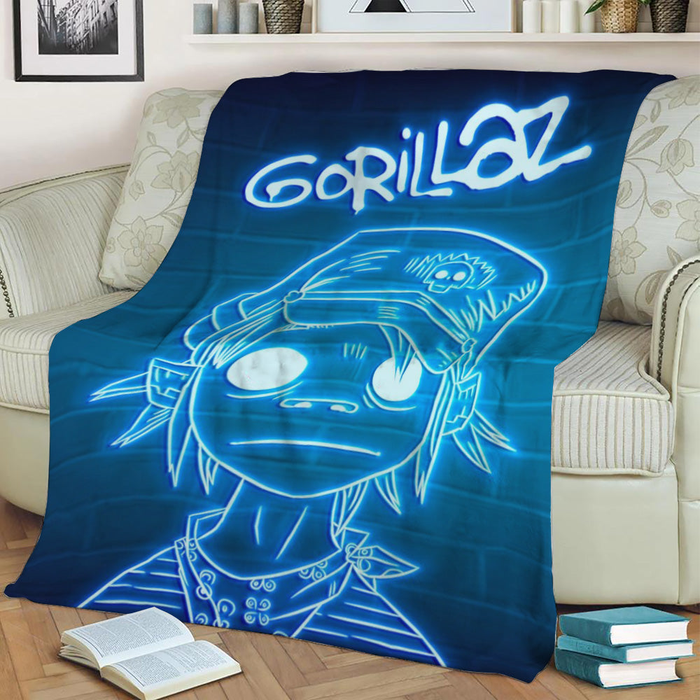 Gorillaz neon Fleece Throw Blanket