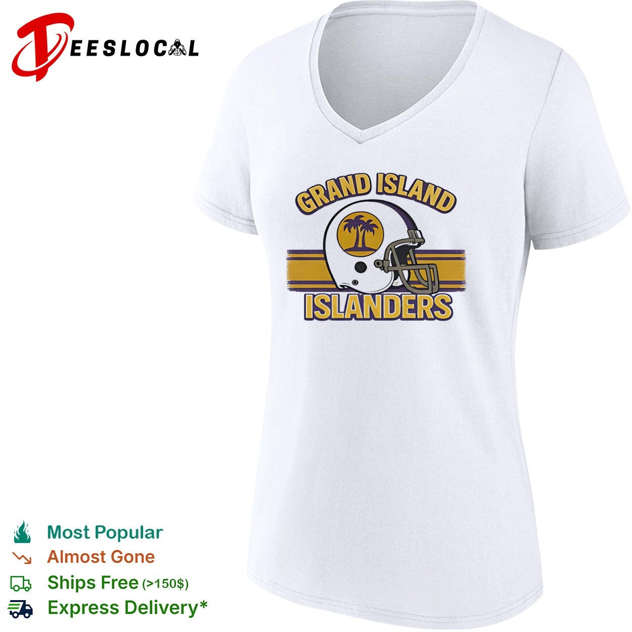 Grand Island Islanders Football Helmet Palm Tree shirt