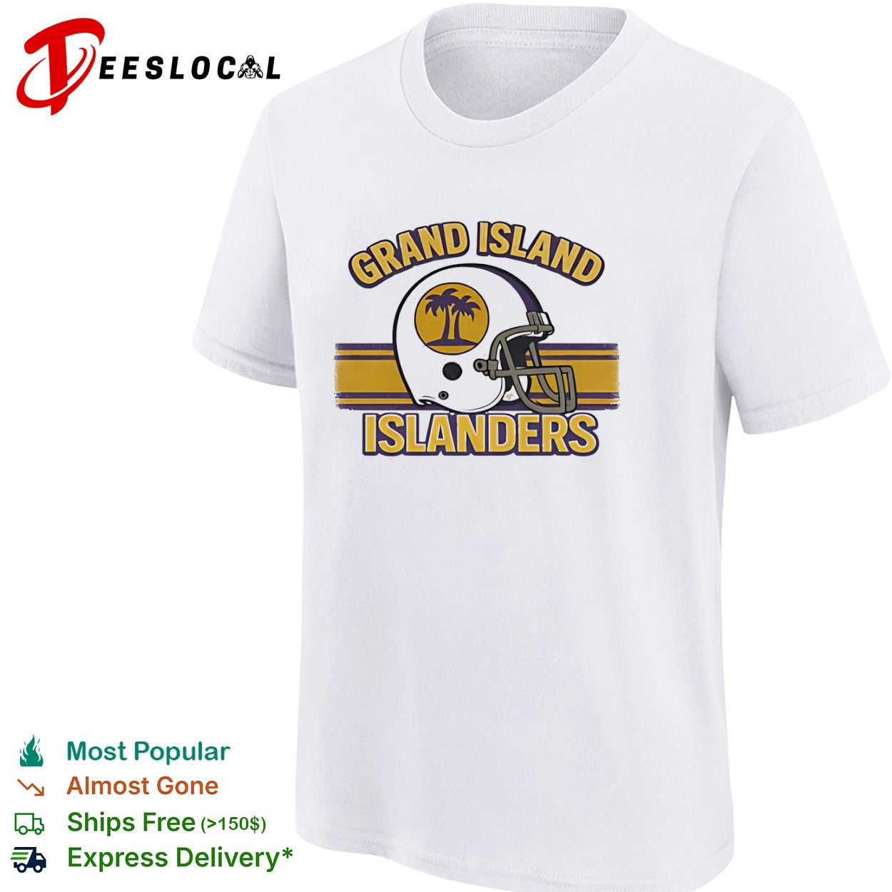 Grand Island Islanders Football Helmet Palm Tree shirt