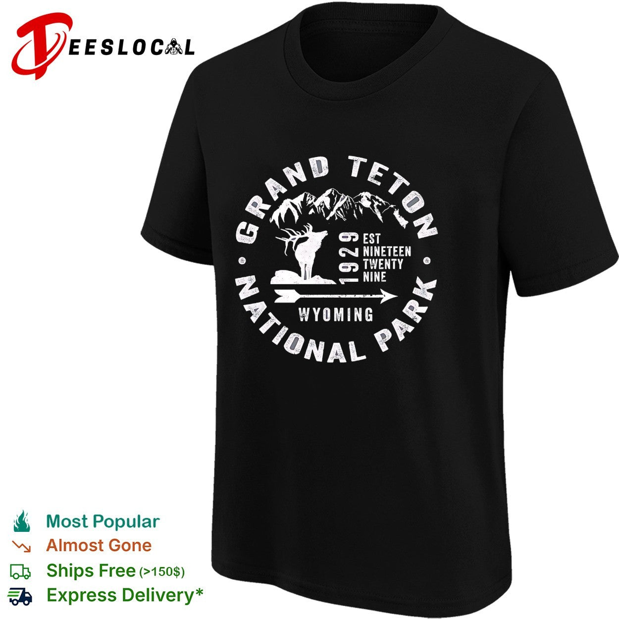 Grand Teton National Park Wyoming 1929 Est Nineteen Twenty Nine Elk Mountains shirt