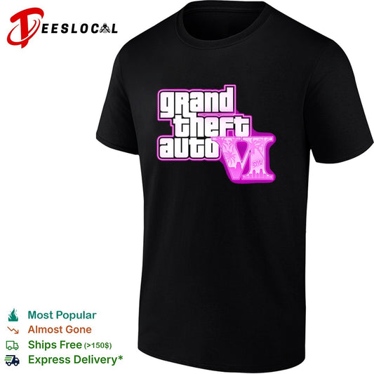 Grand Theft Auto VI video game neon logo six shirt