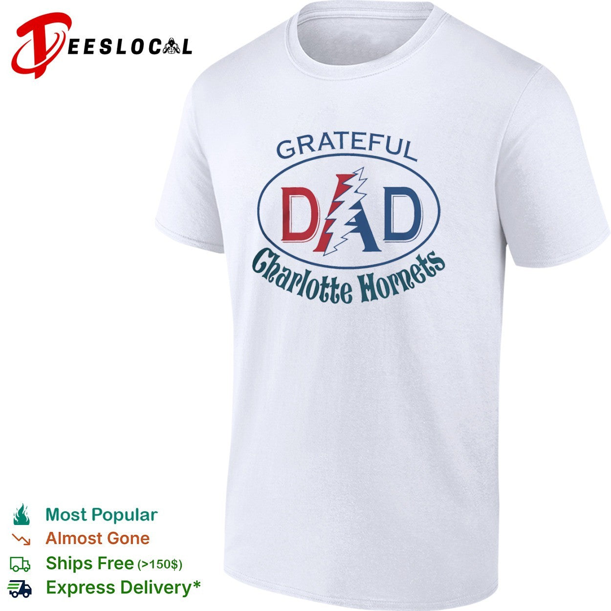 Grateful Dad Charlotte Hornets x Grateful Dead shirt