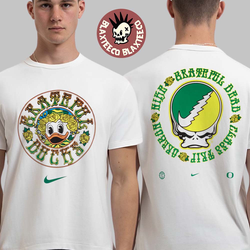 Grateful Dead X Oregon Ducks X Nike Ducks Roses Two Sided T-Shirt