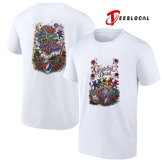 Grateful Dead ride the colors follow the groove graphic shirt