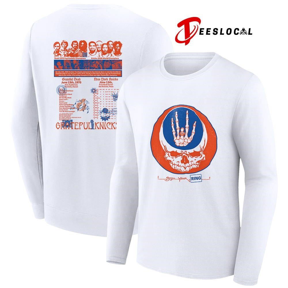 Grateful Dead x New York Knicks steal your ring Grateful Knicks graphic shirt