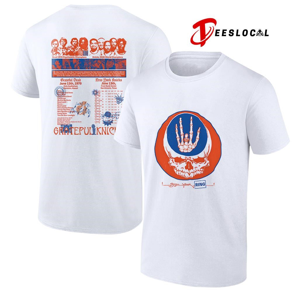 Grateful Dead x New York Knicks steal your ring Grateful Knicks graphic shirt