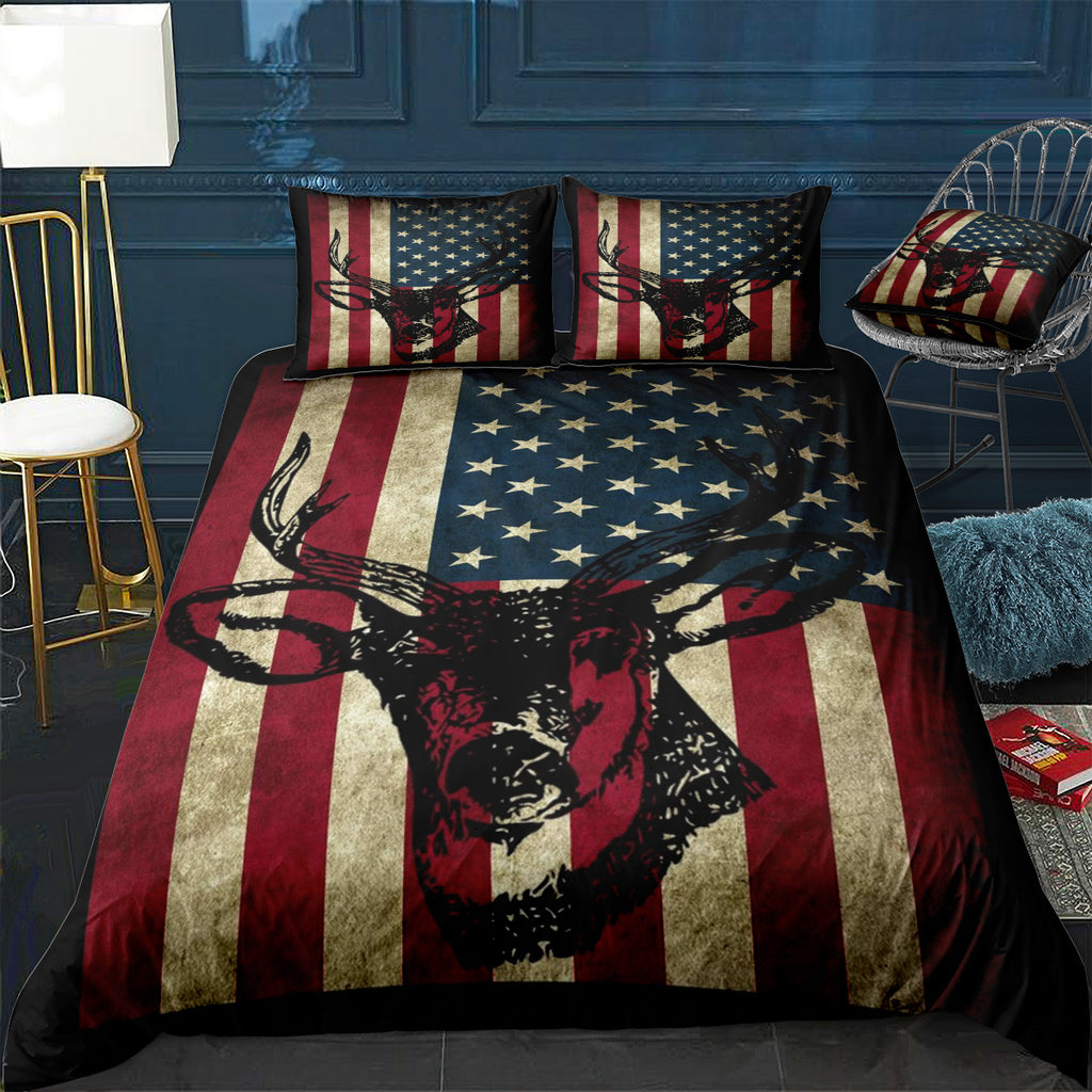 Great American Flag Patrio Bedding Set (Duvet Cover & Pillow Shams)