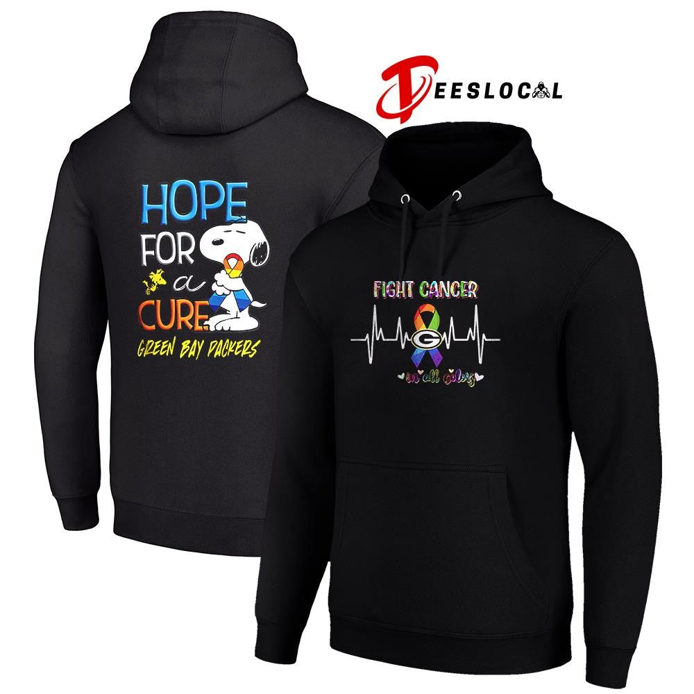 Green Bay Packers x Peanuts Snoopy fight cancer in all colors hope for a cure shirt