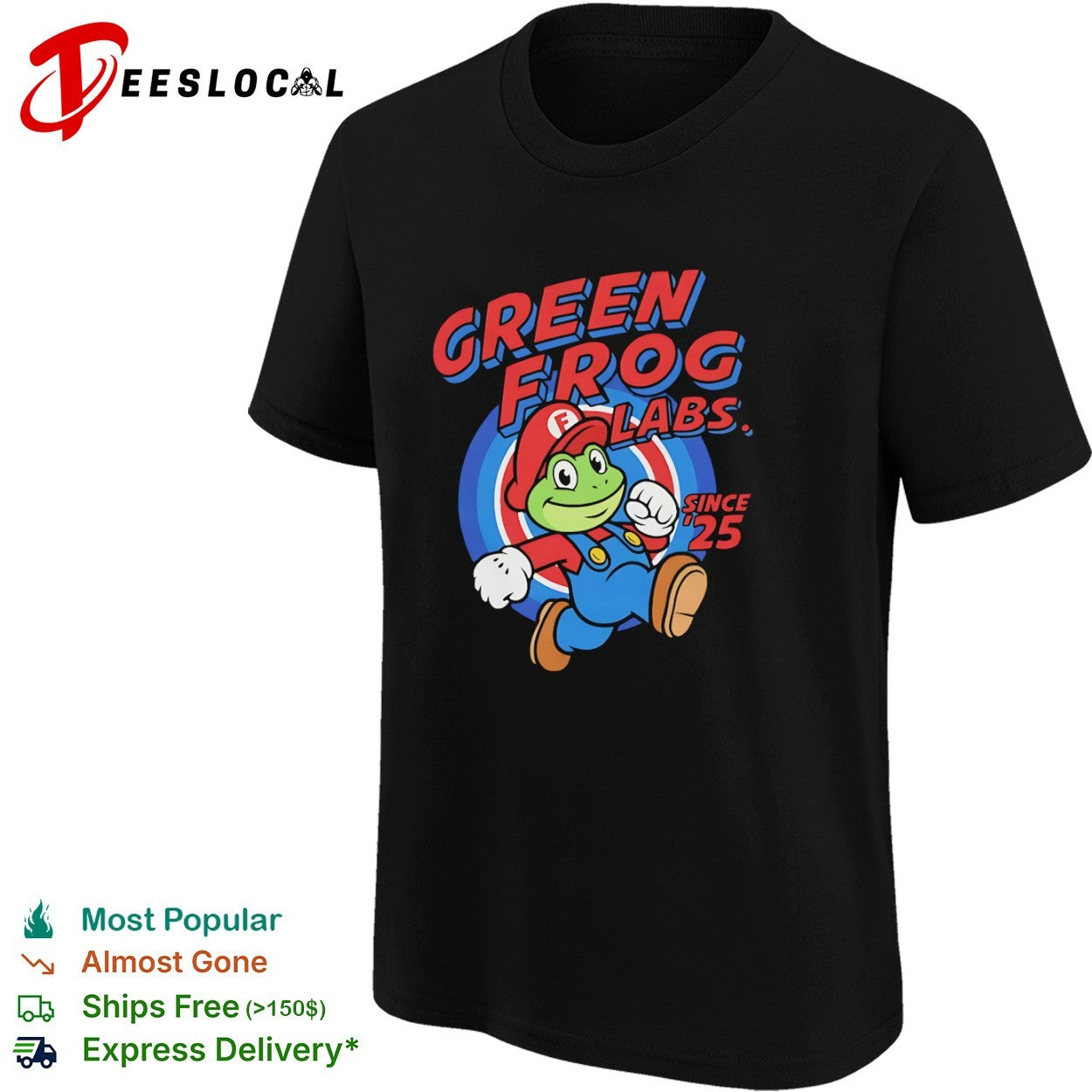 Green Frog Labs since 25 Nintendo Super Mario Bros inspired character parody shirt