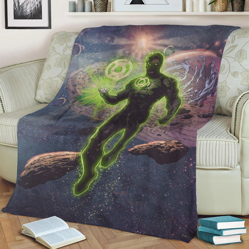 Green Lantern Fleece Throw Blanket