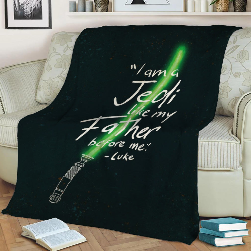 Green LightSaber Fleece Throw Blanket