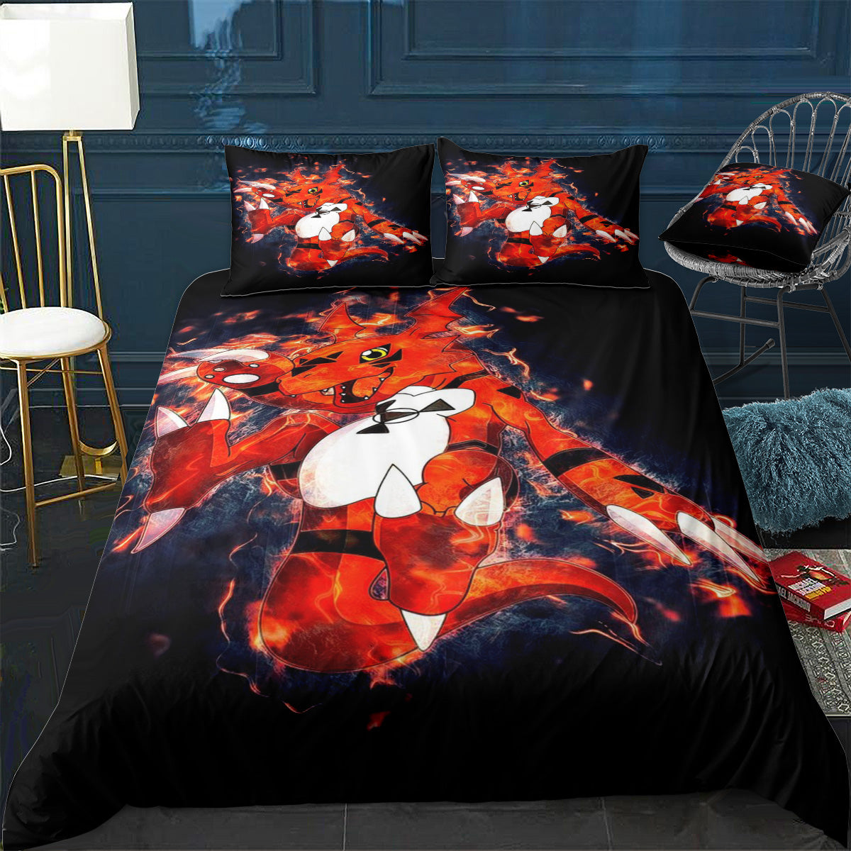 Guilmon Digimon Tamers Bedding Set (Duvet Cover & Pillow Shams)