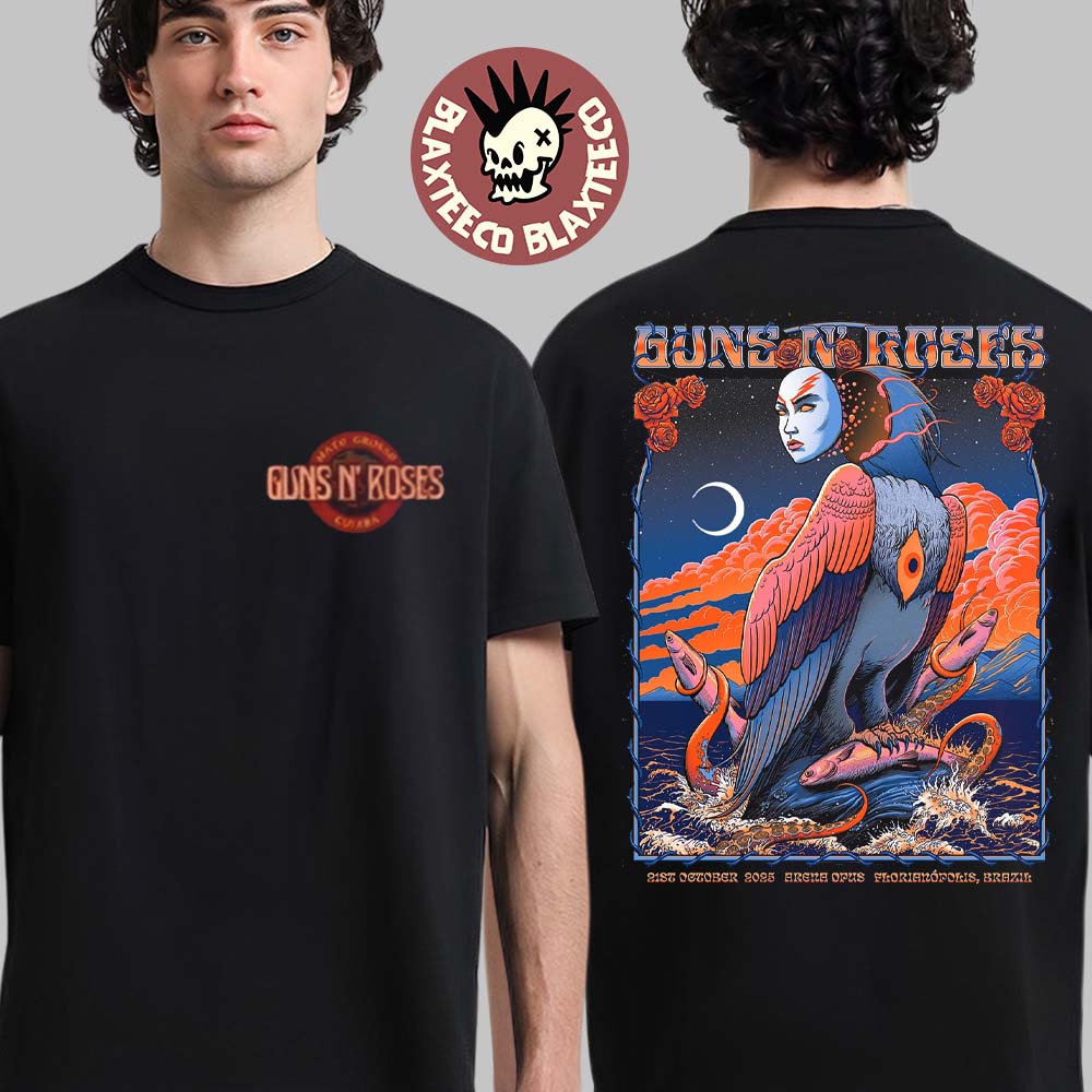 Guns N Roses Florianópolis Brazil 2025 Venue Tee At Arena Opus On October 21 2025 Two Sided T-Shirt