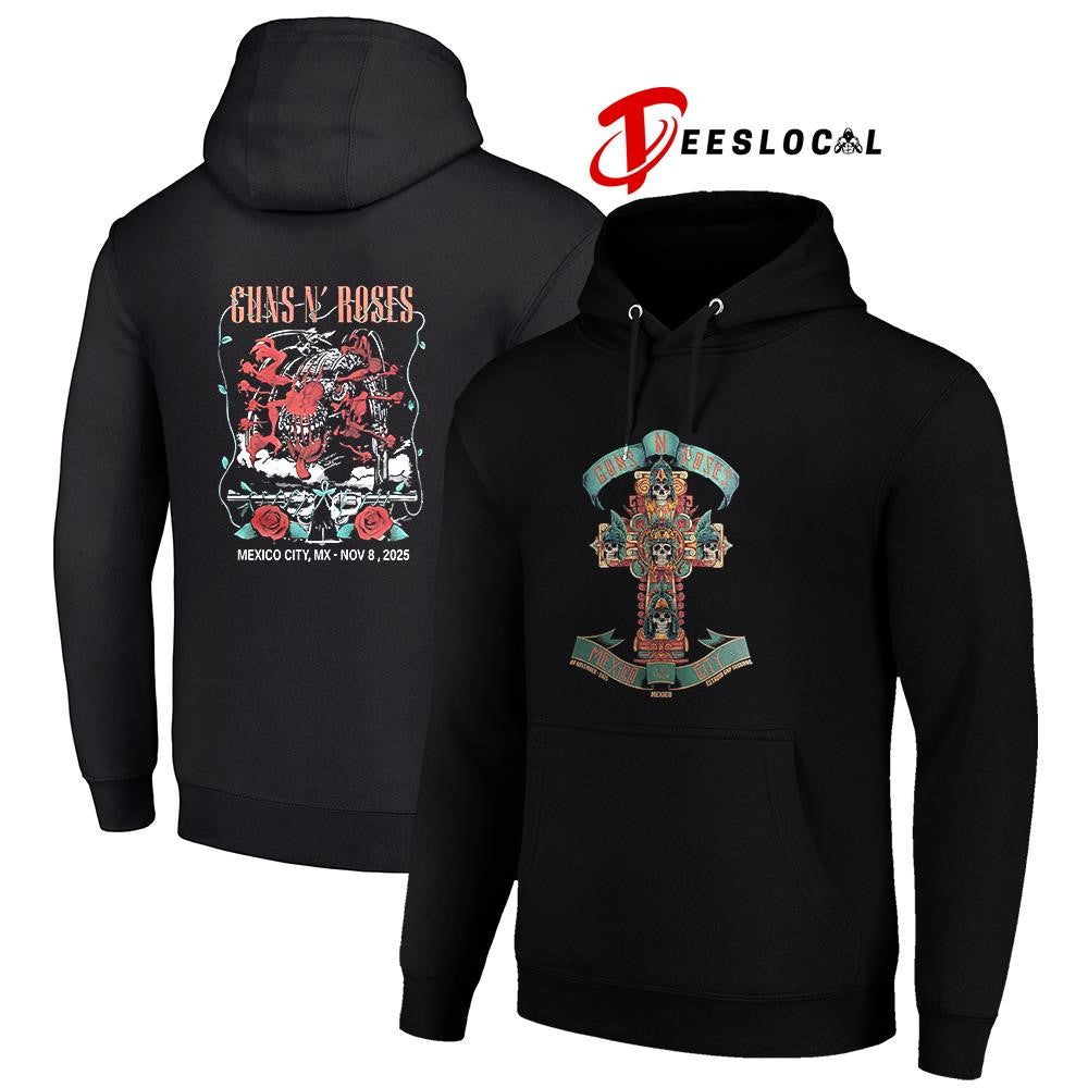 Guns N’ Roses Mexico city Estadio GNP seguros cross graphic shirt