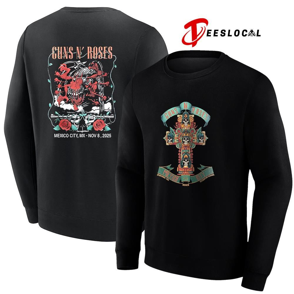 Guns N’ Roses Mexico city Estadio GNP seguros cross graphic shirt