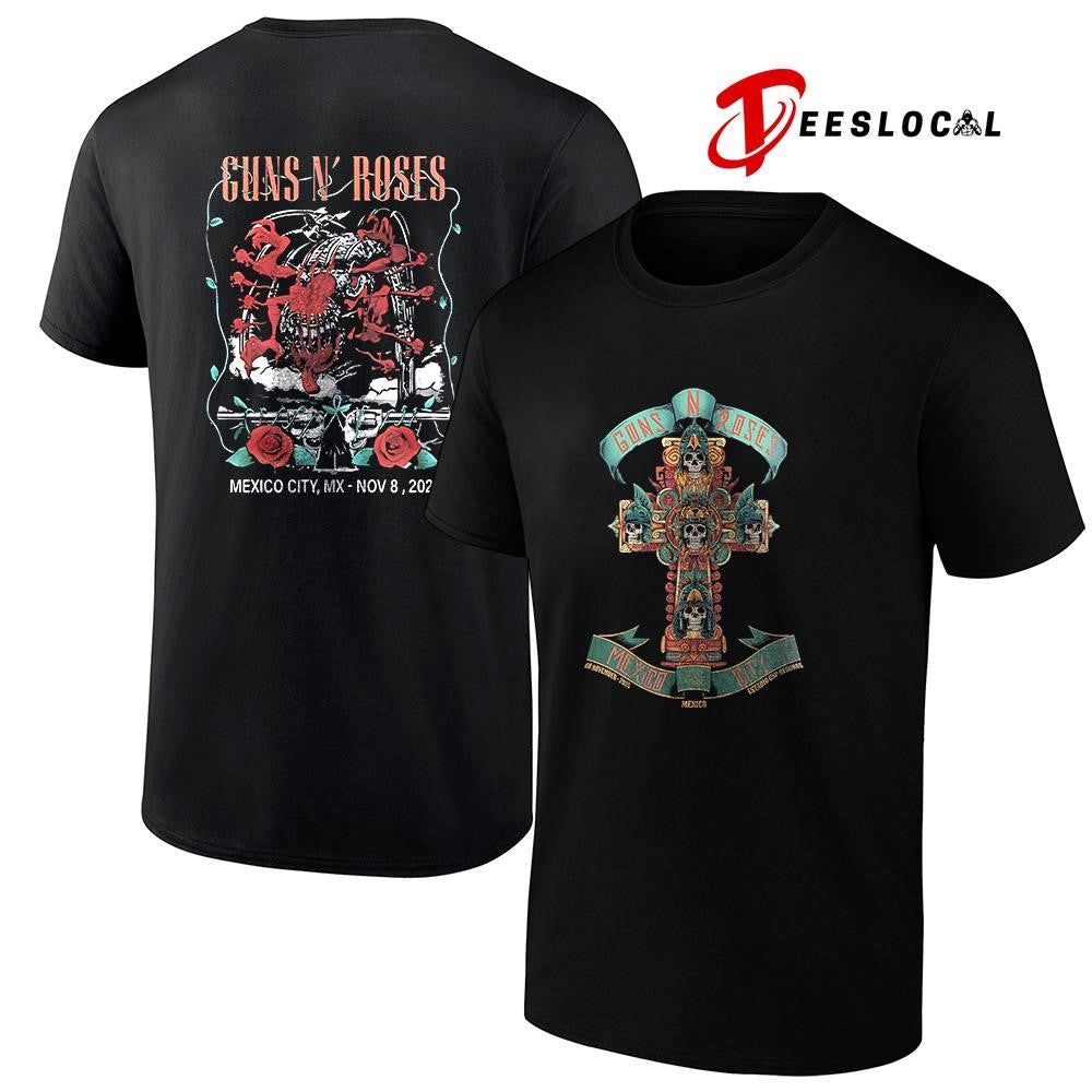 Guns N’ Roses Mexico city Estadio GNP seguros cross graphic shirt