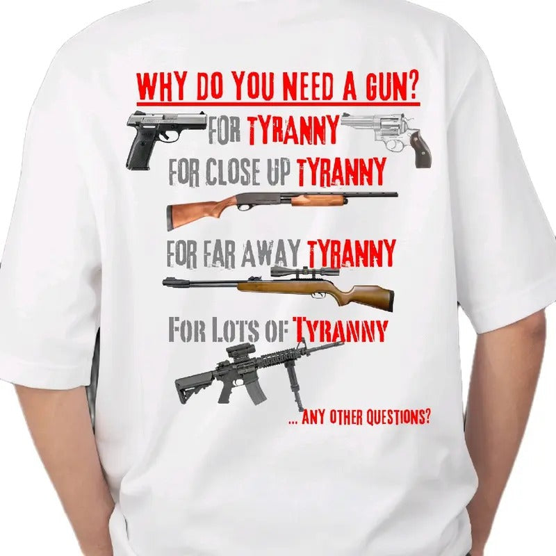 "Guns Are Tyranny" Menswear Cotton Armory Top Bear Breathable T-Shirts