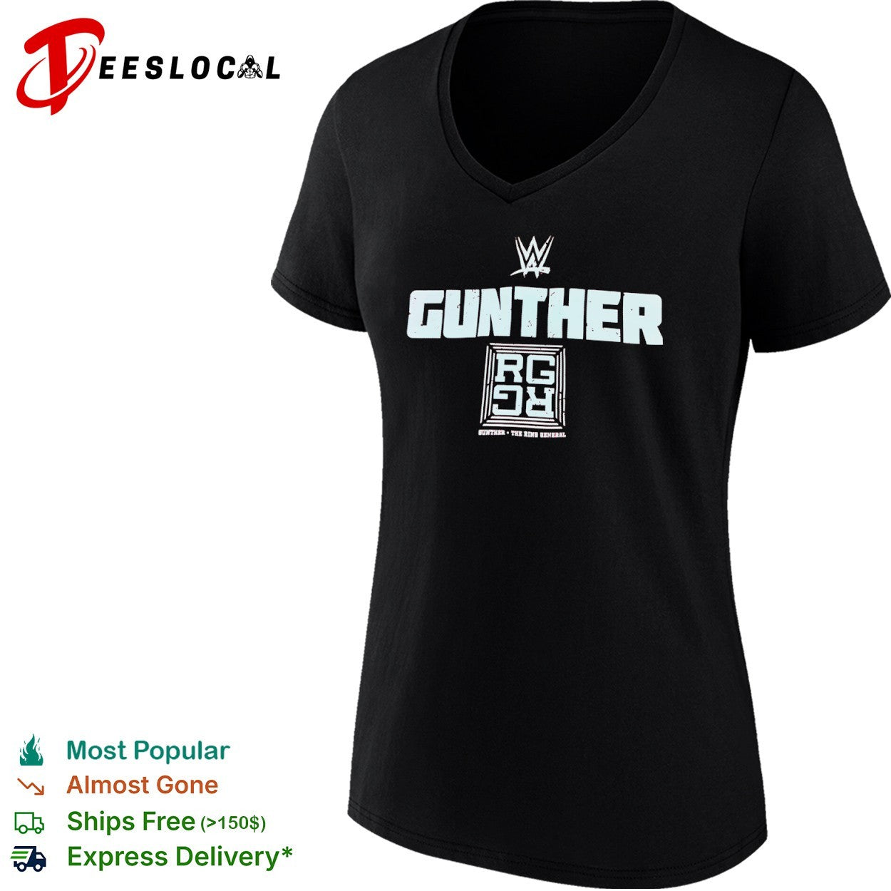 Gunther WWE the Ring General RG wrestling graphic shirt