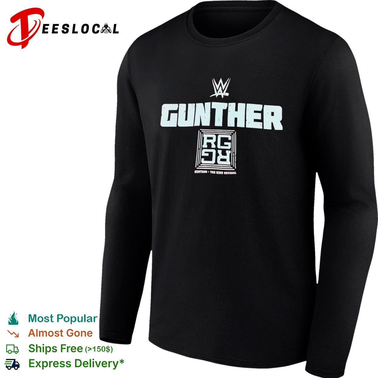 Gunther WWE the Ring General RG wrestling graphic shirt