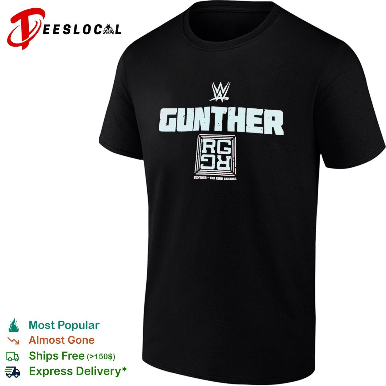 Gunther WWE the Ring General RG wrestling graphic shirt