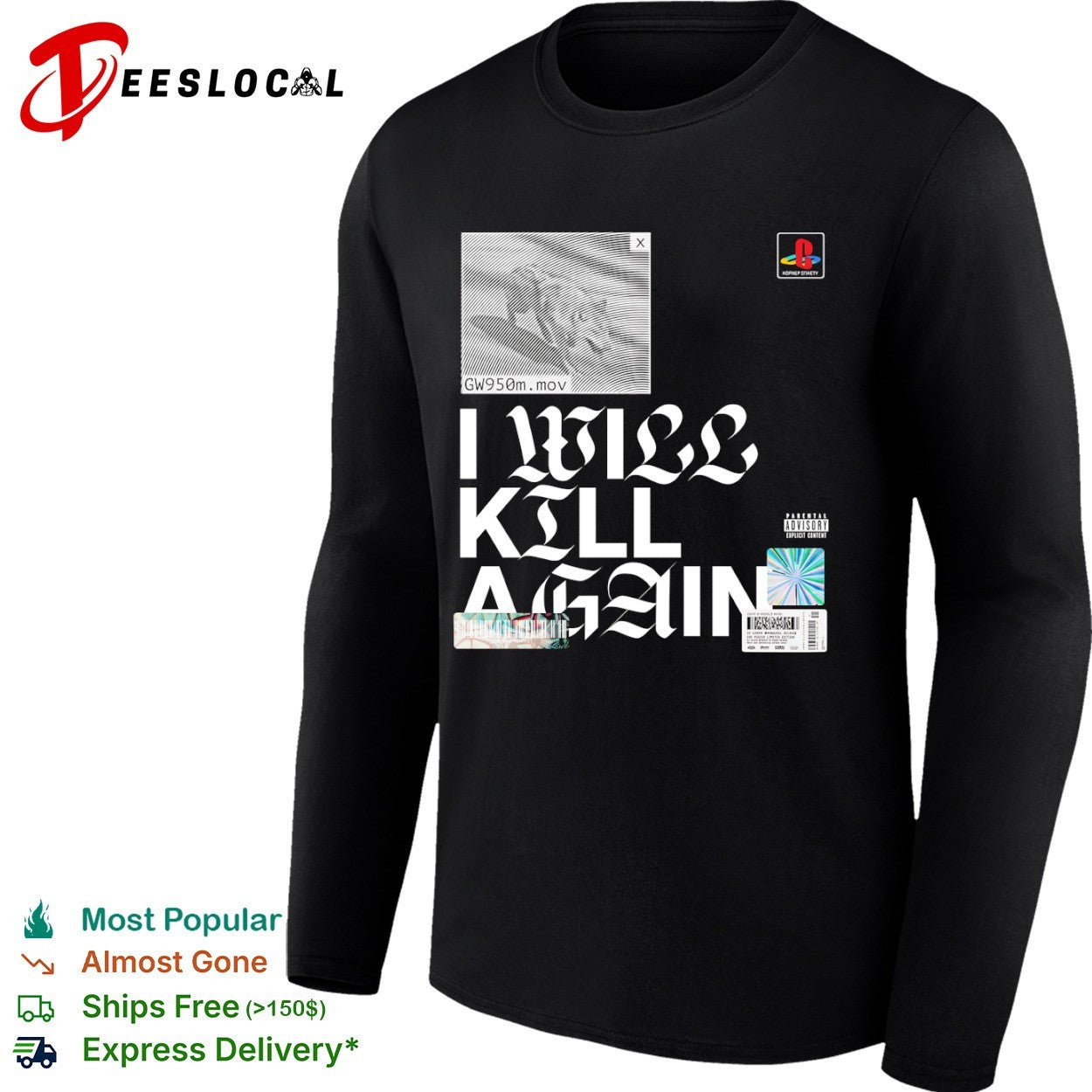 Gw950m mov I will kill again playstation korner spaety shirt