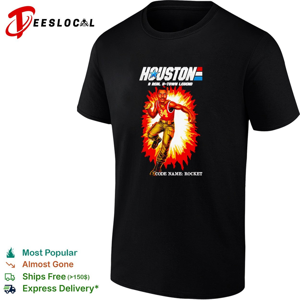 Hakeem Olajuwon Houston Rockets NBA GI Joe Parody Houston a Real H-Town Legend shirt