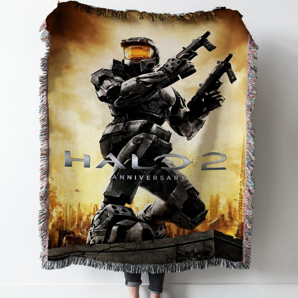 Halo 2 Anniversary Woven Tapestry Throw Blanket with Fringe