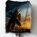 Halo 3 Poster Woven Tapestry Throw Blanket with Fringe