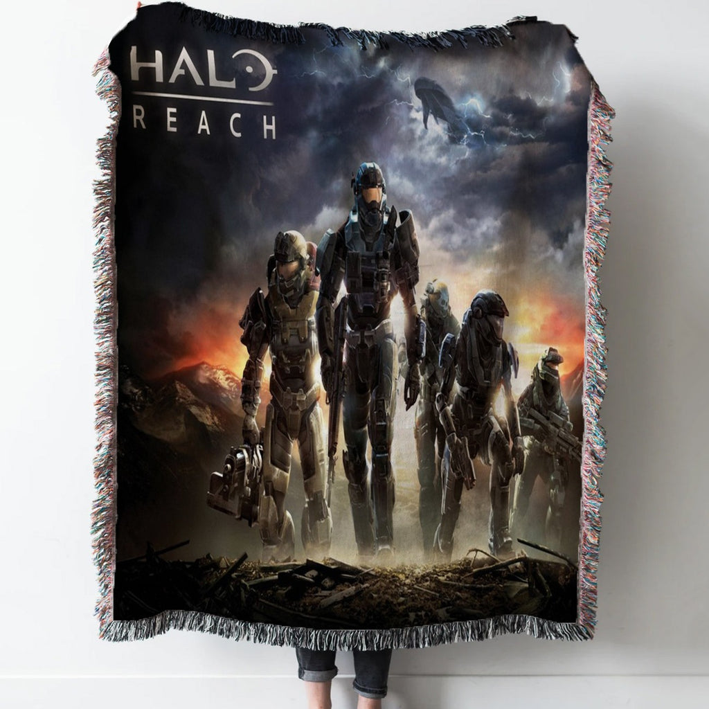 Halo Reach Horizontal Woven Tapestry Throw Blanket with Fringe