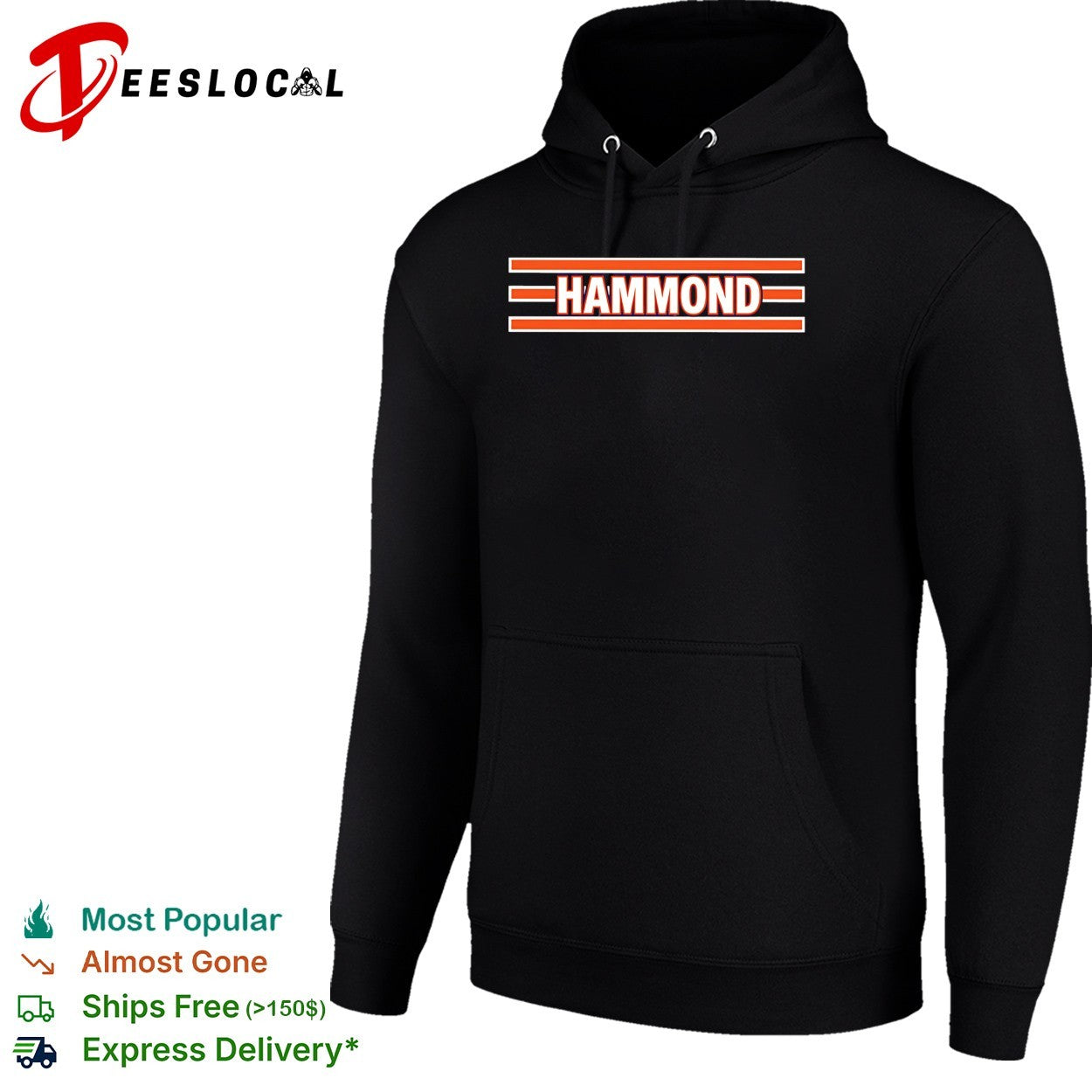Hammond Chicago Bears style font sports team jersey text design shirt
