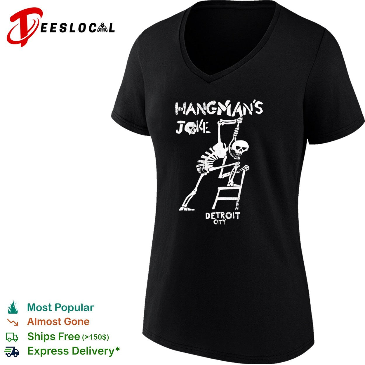 Hangmans Joke Detroit City hanging skeleton shirt