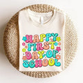 Happy First Day School Shirt Teacher Teachers Kindergarten Teacher Teacher Appreciation Back School style{N002}2 T-Shirts