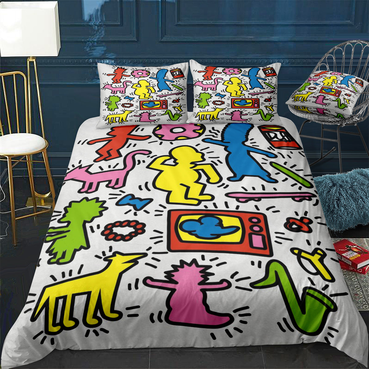 Haring Simpson Bedding Set (Duvet Cover & Pillow Shams)