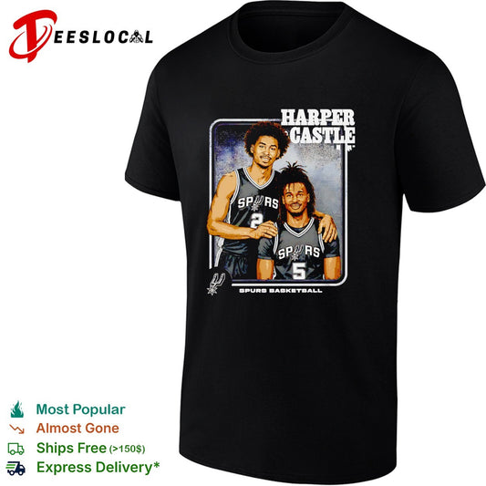 Harper Castle San Antonio Spurs basketball duo step brother portrait shirt