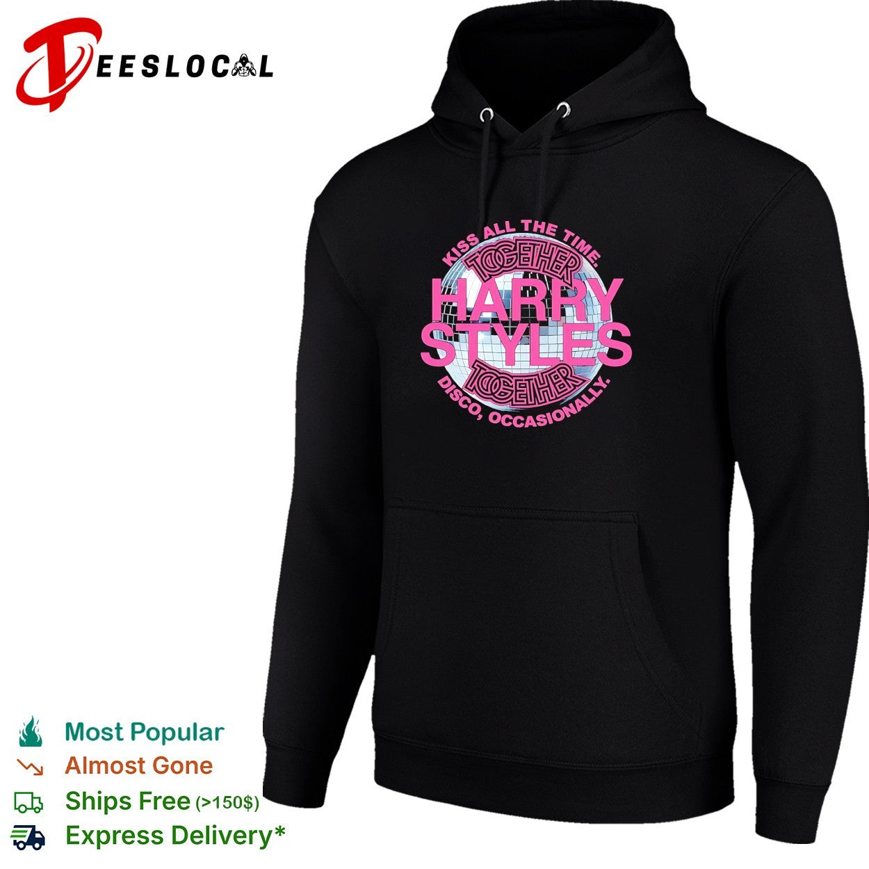 Harry together disco ball kiss text shirt