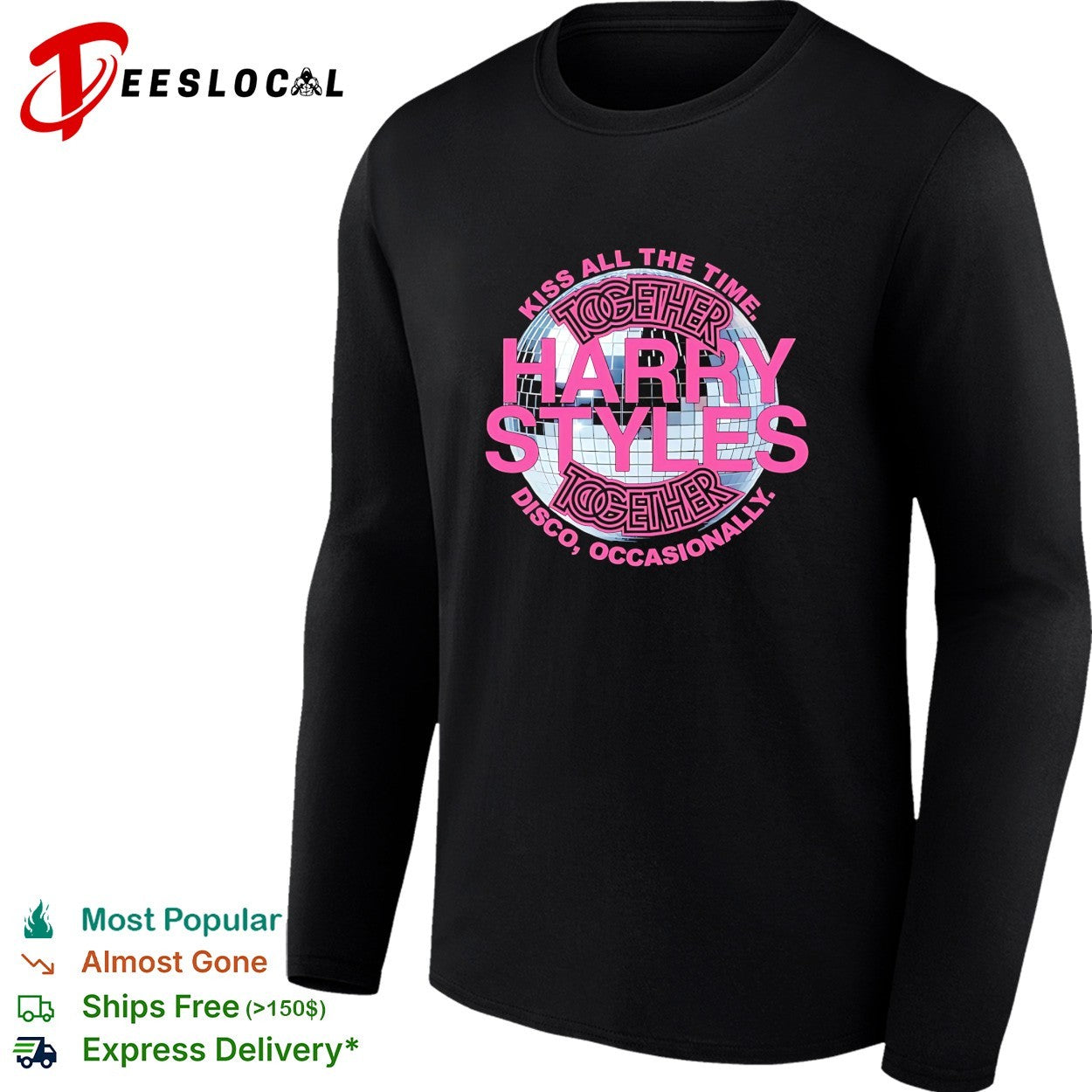 Harry together disco ball kiss text shirt