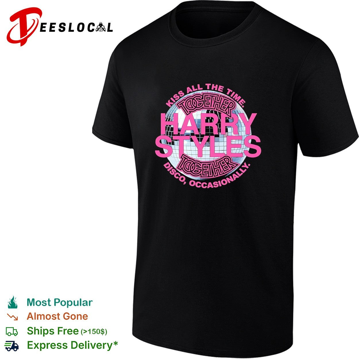 Harry together disco ball kiss text shirt