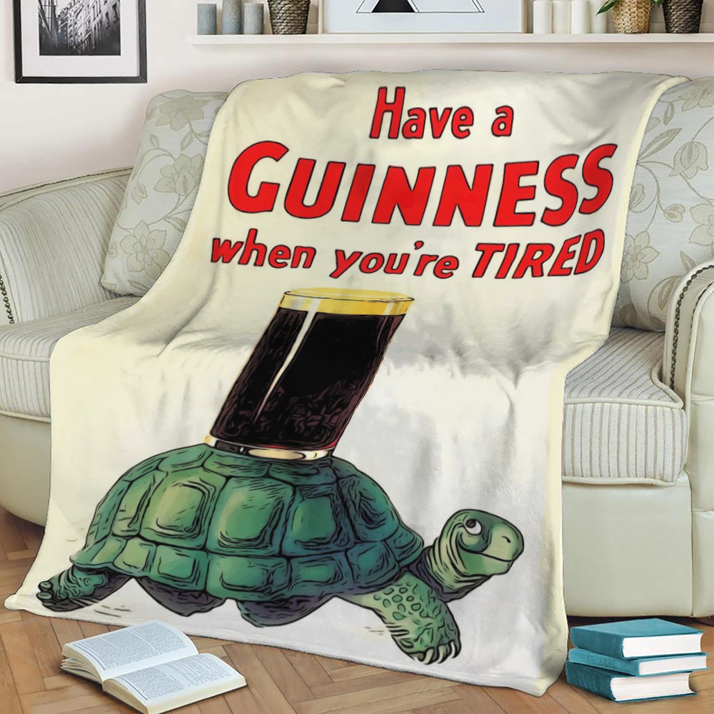 Have a Guinness turtle Fleece Throw Blanket