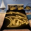 Hellcat Neon Sign Bedding Set (Duvet Cover & Pillow Shams)