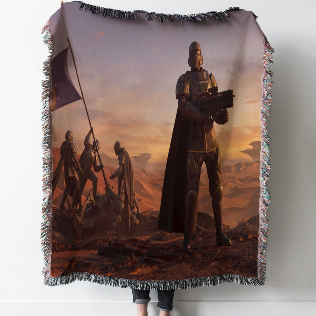 Helldivers Woven Tapestry Throw Blanket with Fringe