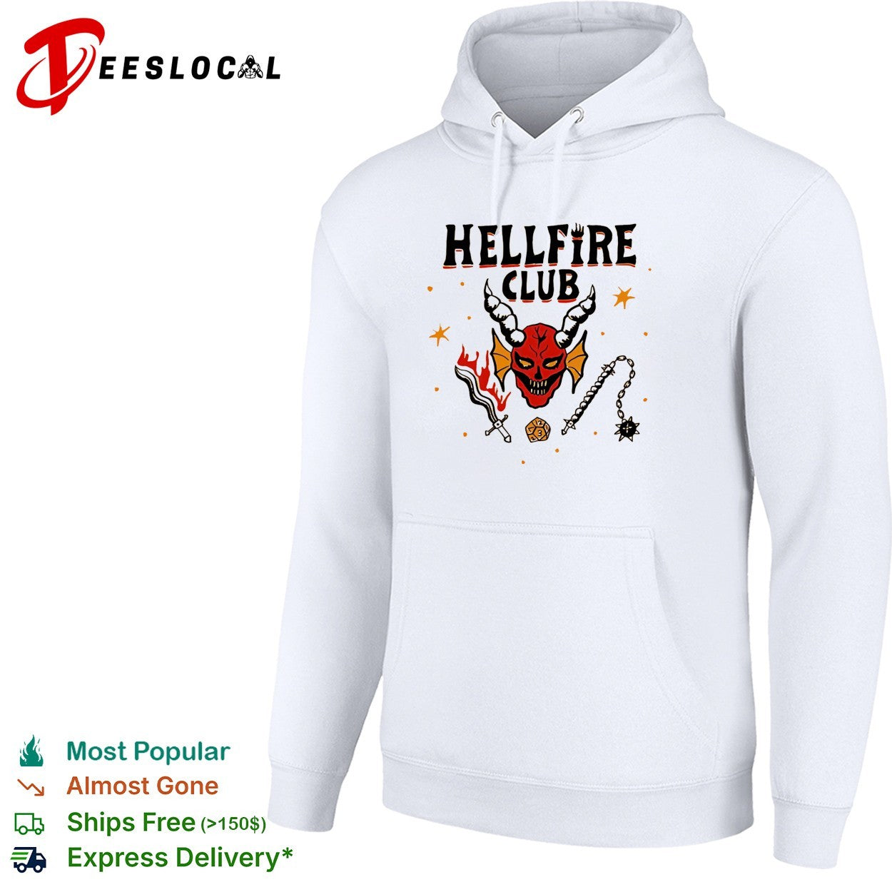 Hellfire Club Stranger Things demon skull DnD graphic shirt
